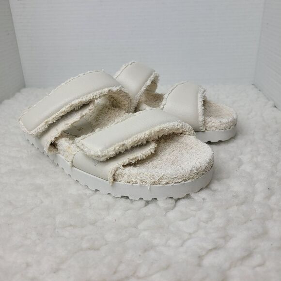 Gia Borghini x Pernille Teisbaek Womens Size 7.5 Off-White Double Strap Sandals - Picture 1 of 9